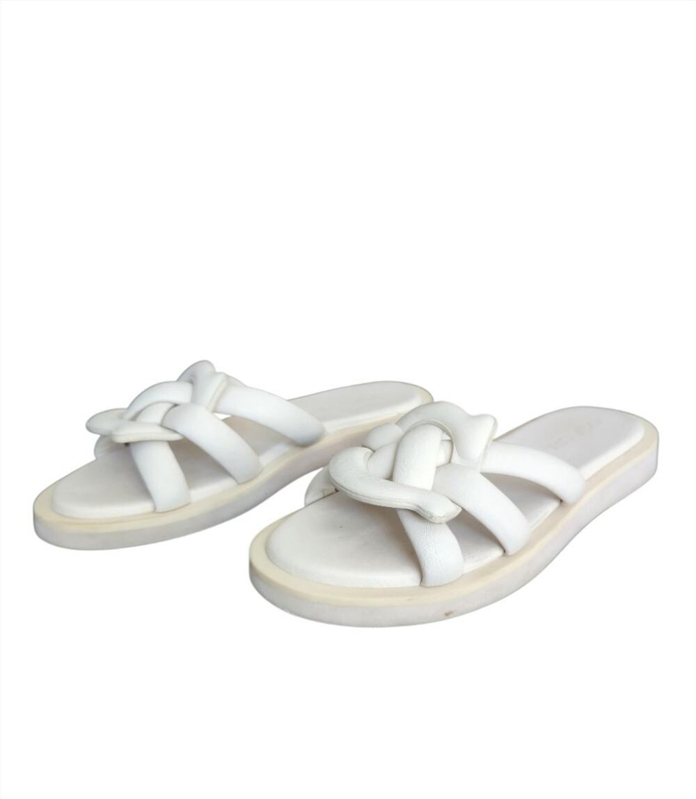 COACH C8983 Georgie Chalk Leather Open Toe Sandals Shoes Women's Size 8.5 B